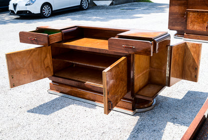 Credenza con specchio originale design italiano dell'Art Decò  di Osvaldo Borsari