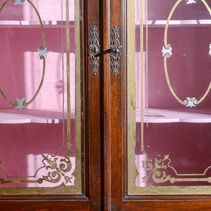Credenza due corpi in legno di abete Italia epoca fine 800