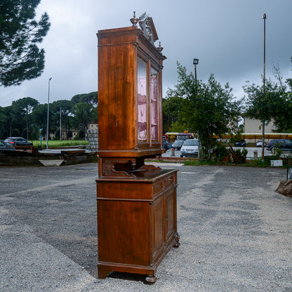 Credenza due corpi in legno di abete Italia epoca fine 800