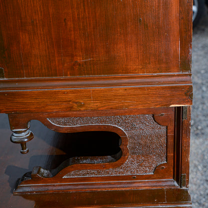 Credenza due corpi in legno di abete Italia epoca fine 800