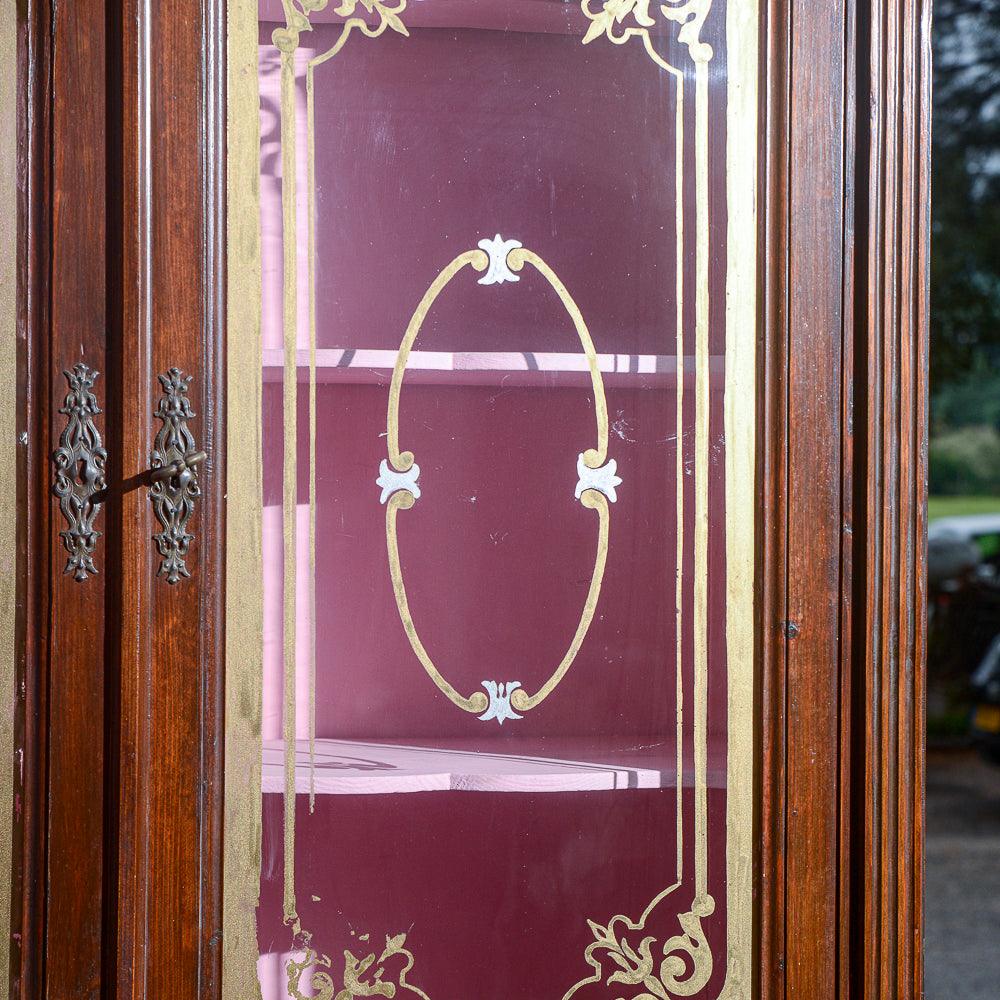 Credenza due corpi in legno di abete Italia epoca fine 800