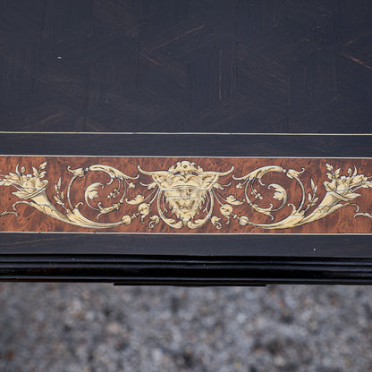 Tavolo scrivania intarsiato legno tinto ebano Italia 800  Pogliani