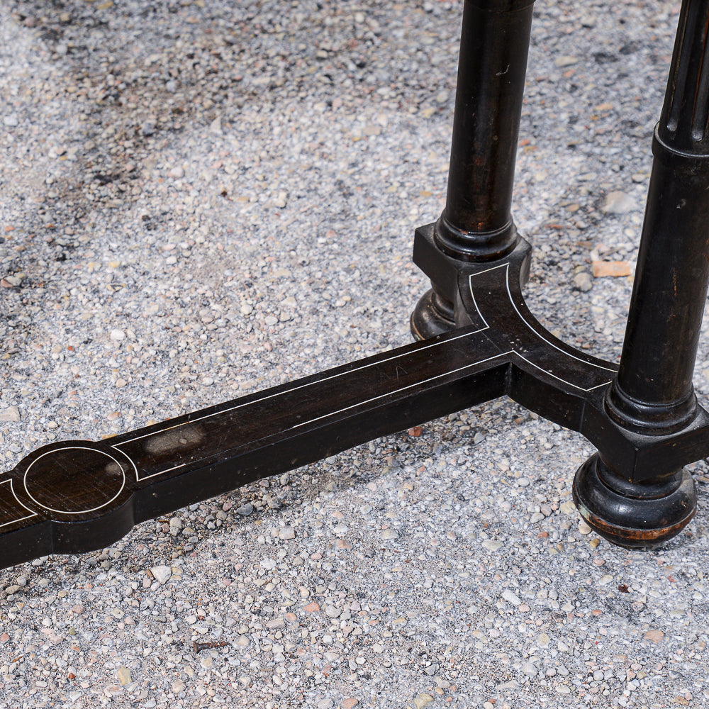 Tavolo scrivania intarsiato legno tinto ebano Italia 800  Pogliani