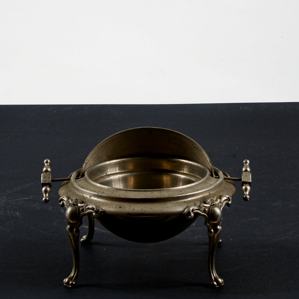 Porta burro butter - dish vittoriano  apribile in metallo argentato