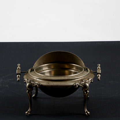 Porta burro butter - dish vittoriano  apribile in metallo argentato
