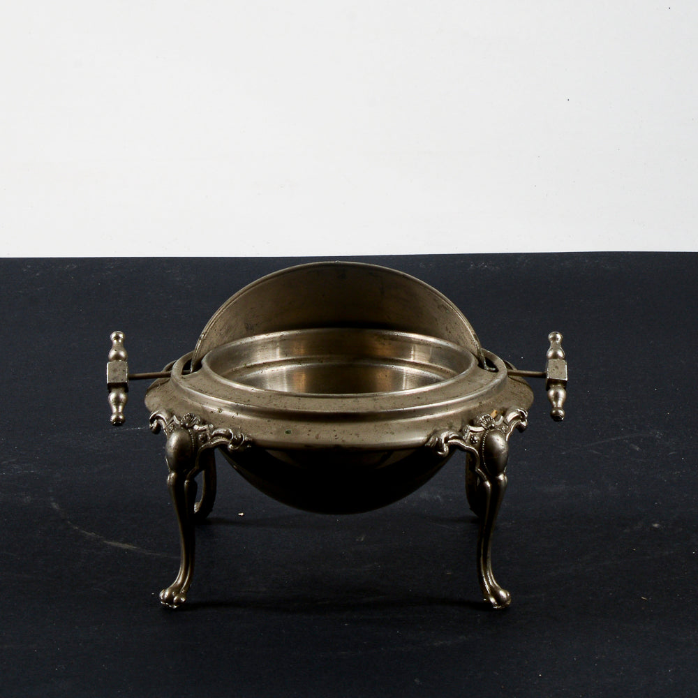 Porta burro butter - dish vittoriano  apribile in metallo argentato