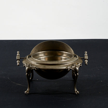 Porta burro butter - dish vittoriano  apribile in metallo argentato