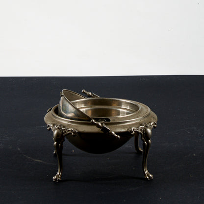 Porta burro butter - dish vittoriano  apribile in metallo argentato