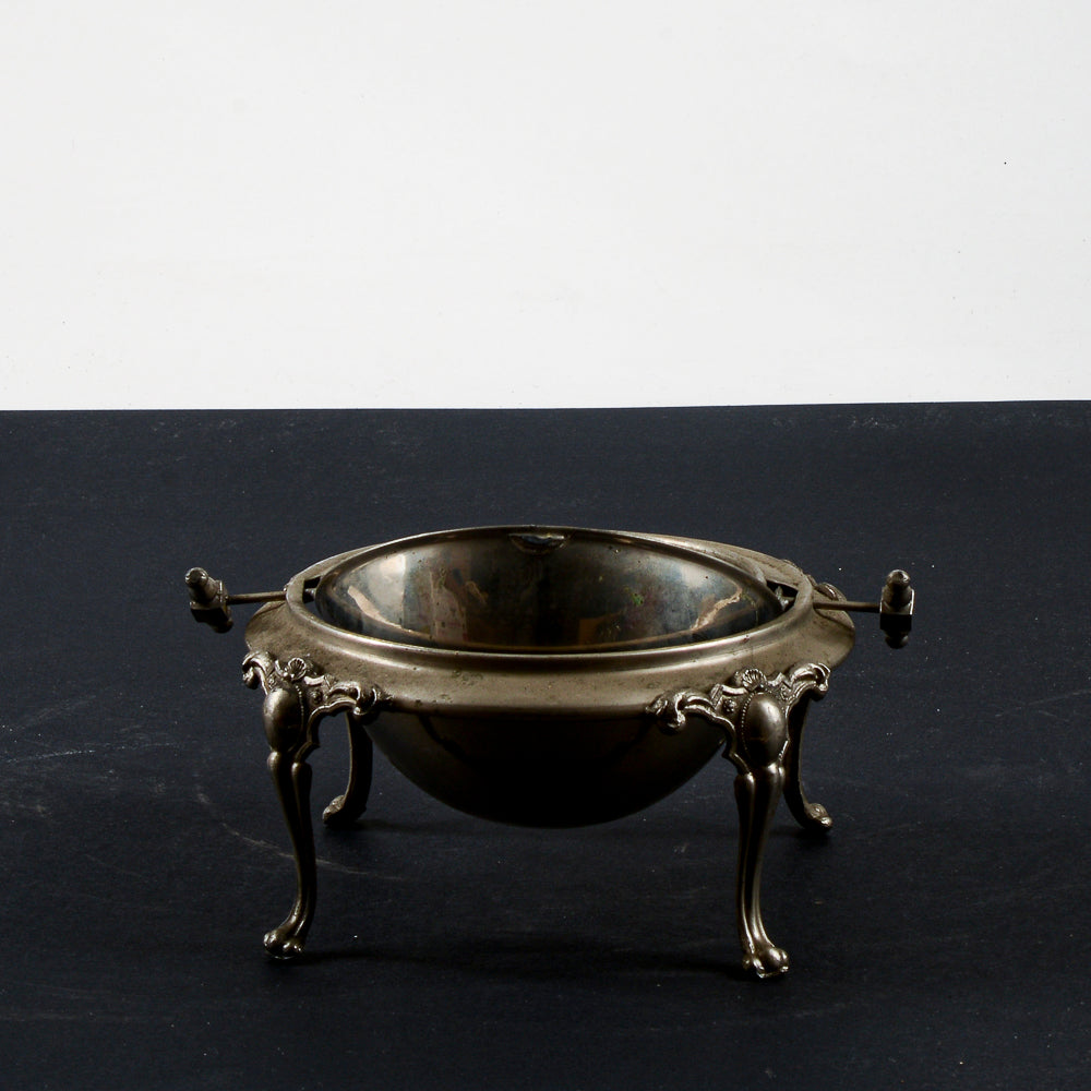 Porta burro butter - dish vittoriano  apribile in metallo argentato
