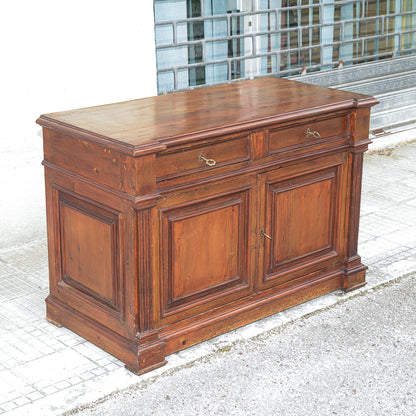 Credenza due cassetti due ante in legno di abete massello  Italia epoca fine 800