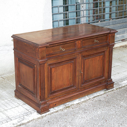 Credenza due cassetti due ante in legno di abete massello  Italia epoca fine 800