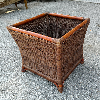 Portavasi colorato in bamboo  midollino e vimini Italia 1970