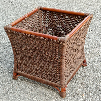 Portavasi colorato in bamboo  midollino e vimini Italia 1970