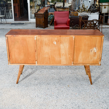 Credenza mobile bar bicolre con cevi intagliati Italia 1960