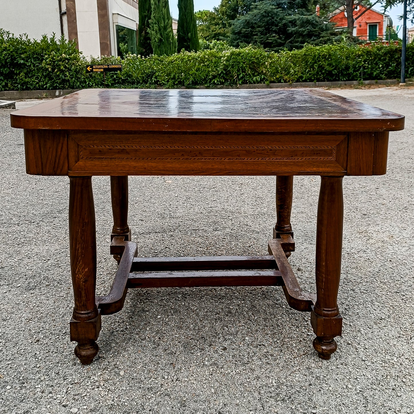 Tavolo  con piano intarsiato epoca Liberty