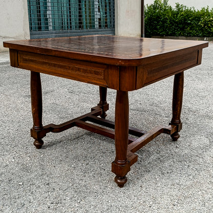 Tavolo  con piano intarsiato epoca Liberty