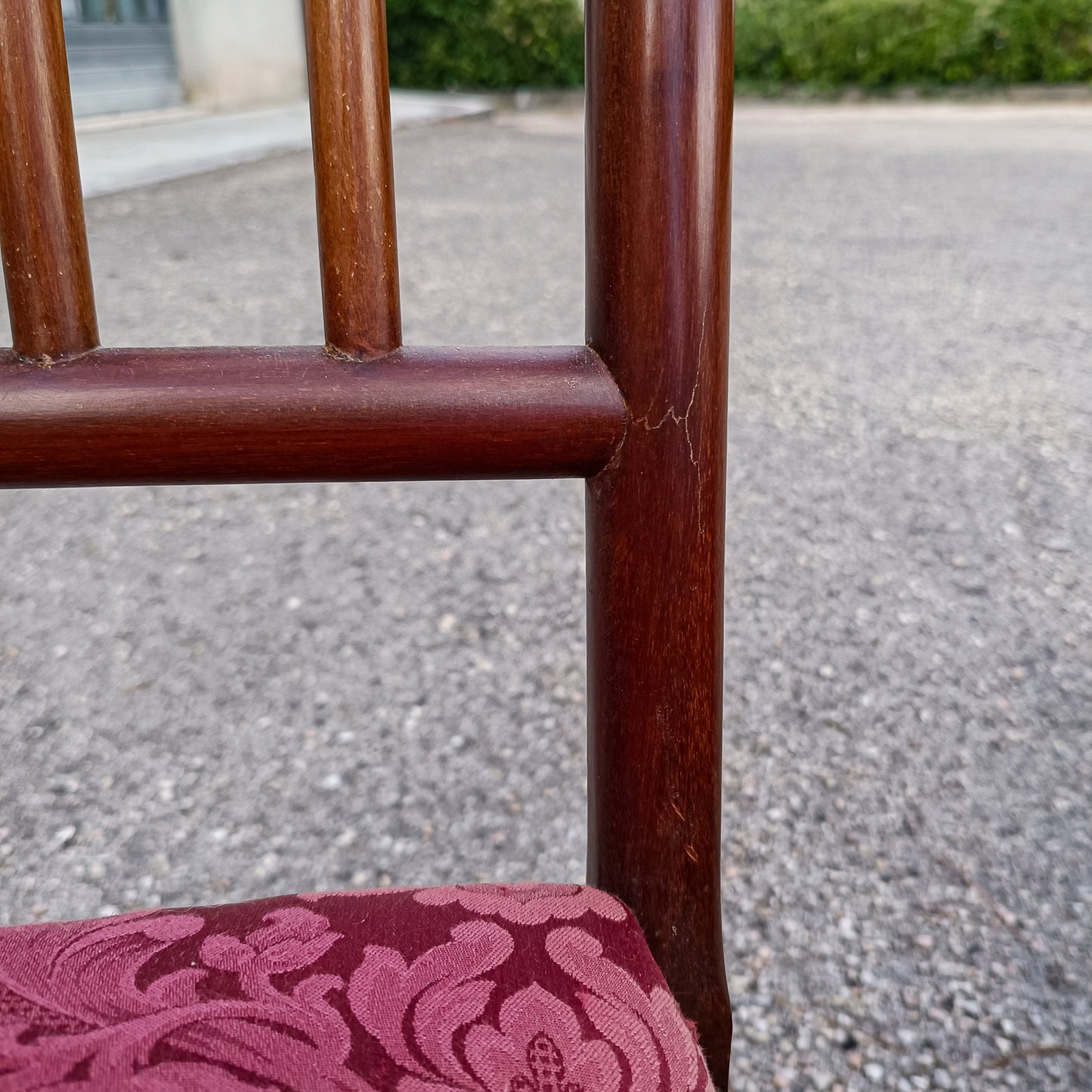coppia sedie poltroncine in tessuto e legno