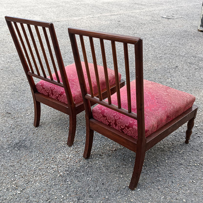 coppia sedie poltroncine in tessuto e legno