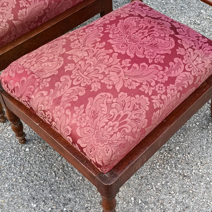 coppia sedie poltroncine in tessuto e legno
