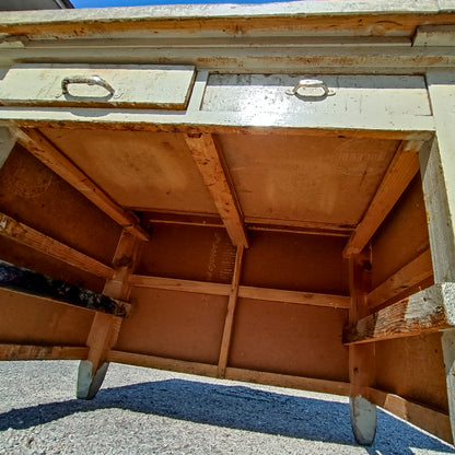 Tavolo scrivania da lavoro bottega artigiano con pietra epoca 800