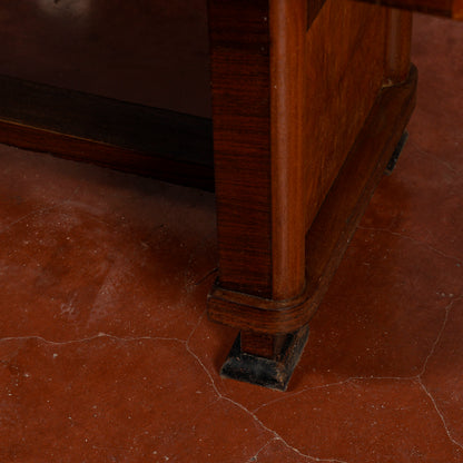 tavolo deco con piano in vetro sbeccato