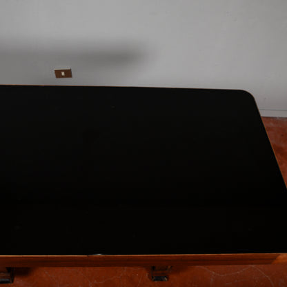 tavolo deco con piano in vetro sbeccato