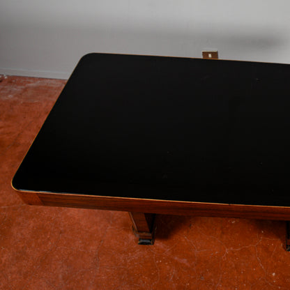 tavolo deco con piano in vetro sbeccato