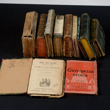 set di 10 testi antichi epoca dal primo 800