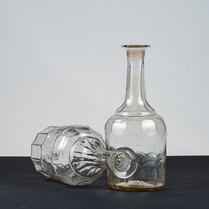 Coppia bottiglie acqua e vino anni 1920