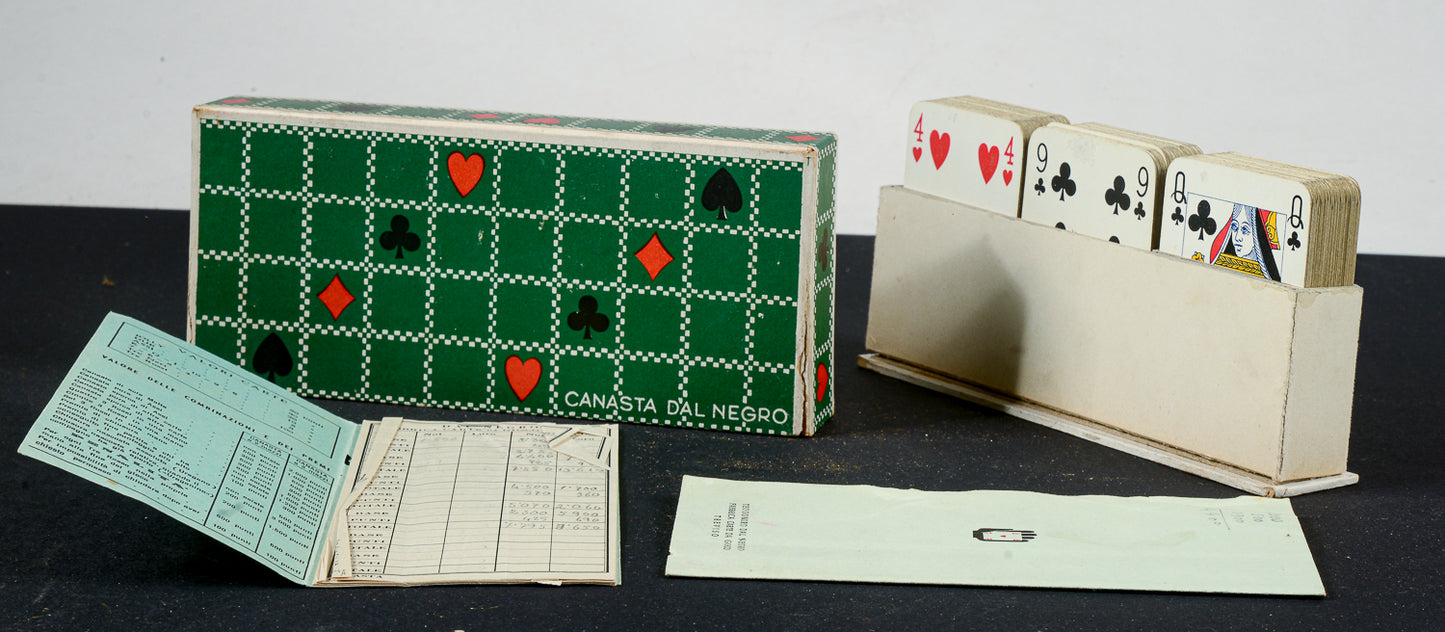 Giocattolo vintage giuoco carte canasta della ditta Dal Negro