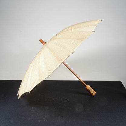 Ombrello parasole in legno bakelite e tessuto  epoca primo 900
