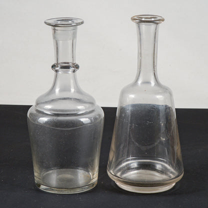set coppia bottiglie brocche in vetro epoca primo 900 svasate