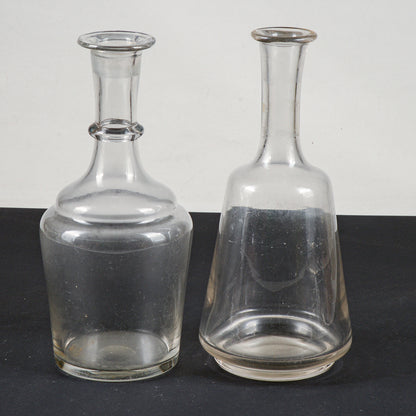 set coppia bottiglie brocche in vetro epoca primo 900 svasate