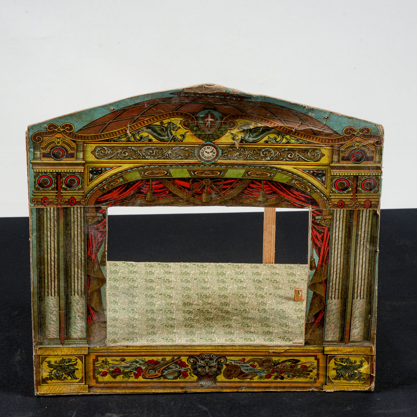 teatrino scena in carta e legno vintage primo 900