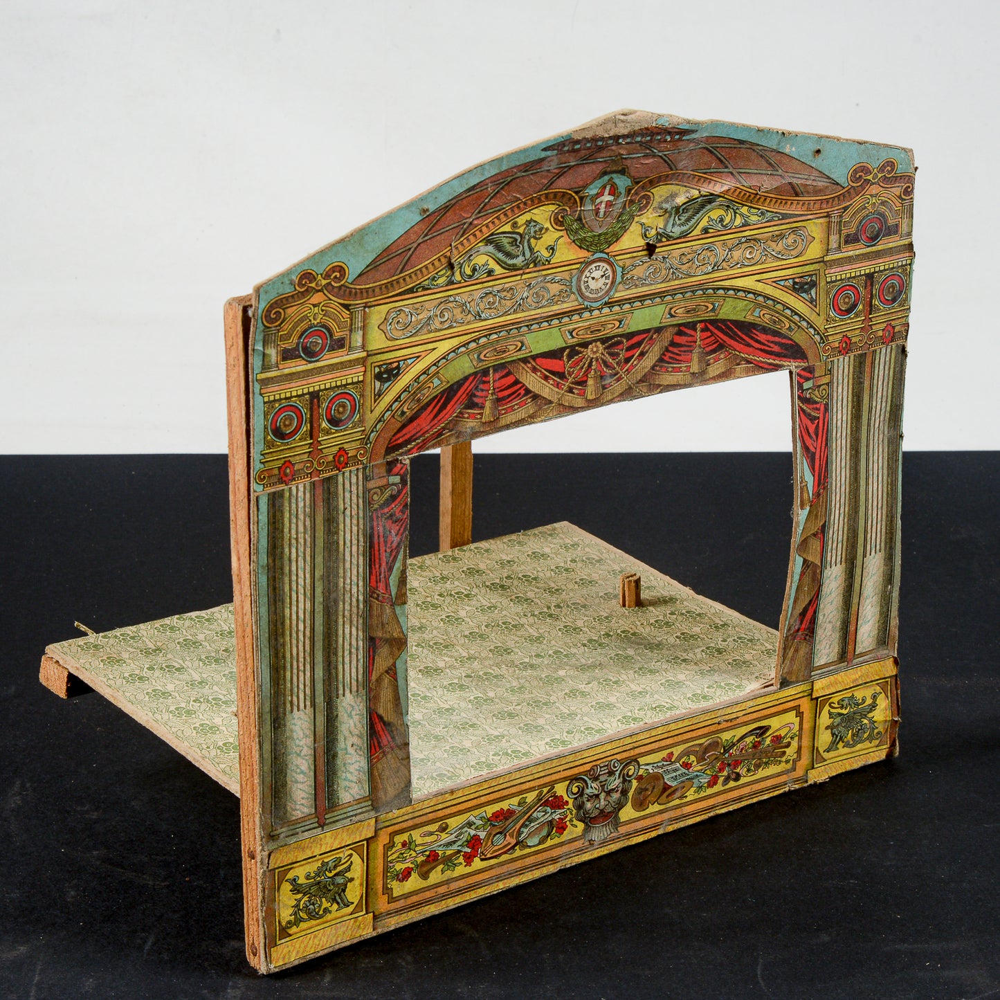 teatrino scena in carta e legno vintage primo 900
