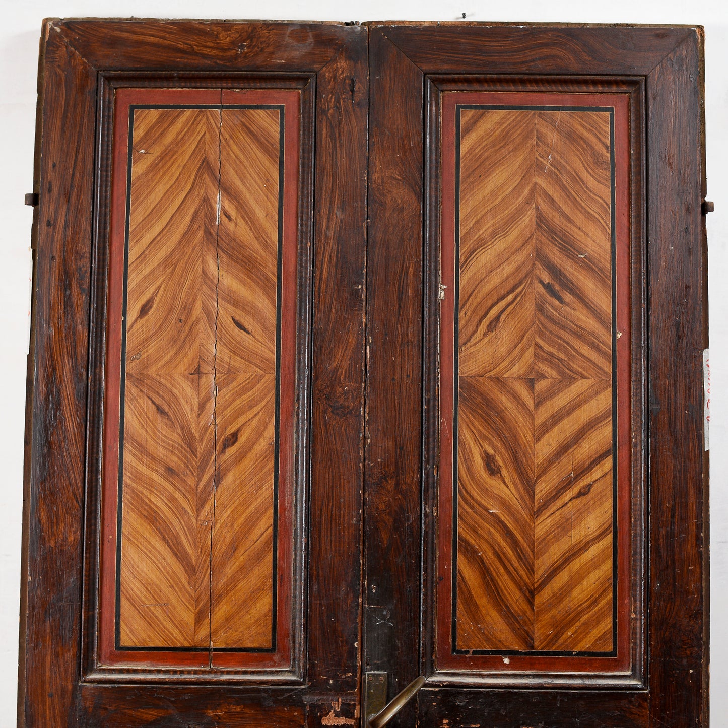porta due ante finto legno laccata fronte e retro da interno