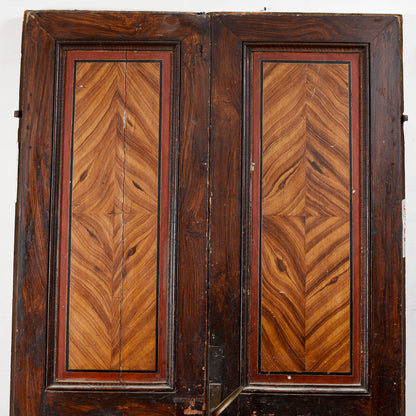 porta due ante finto legno laccata fronte e retro da interno