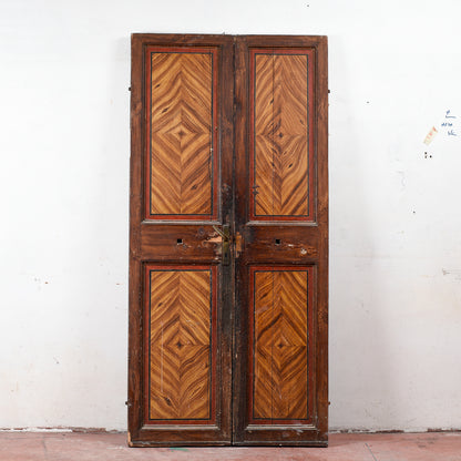 porta due ante finto legno laccata fronte e retro da interno