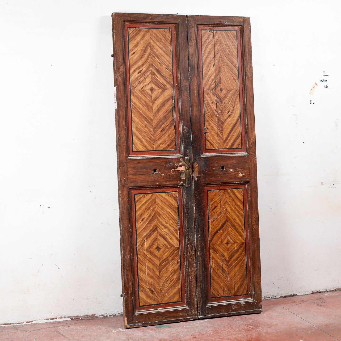 porta due ante finto legno laccata fronte e retro da interno
