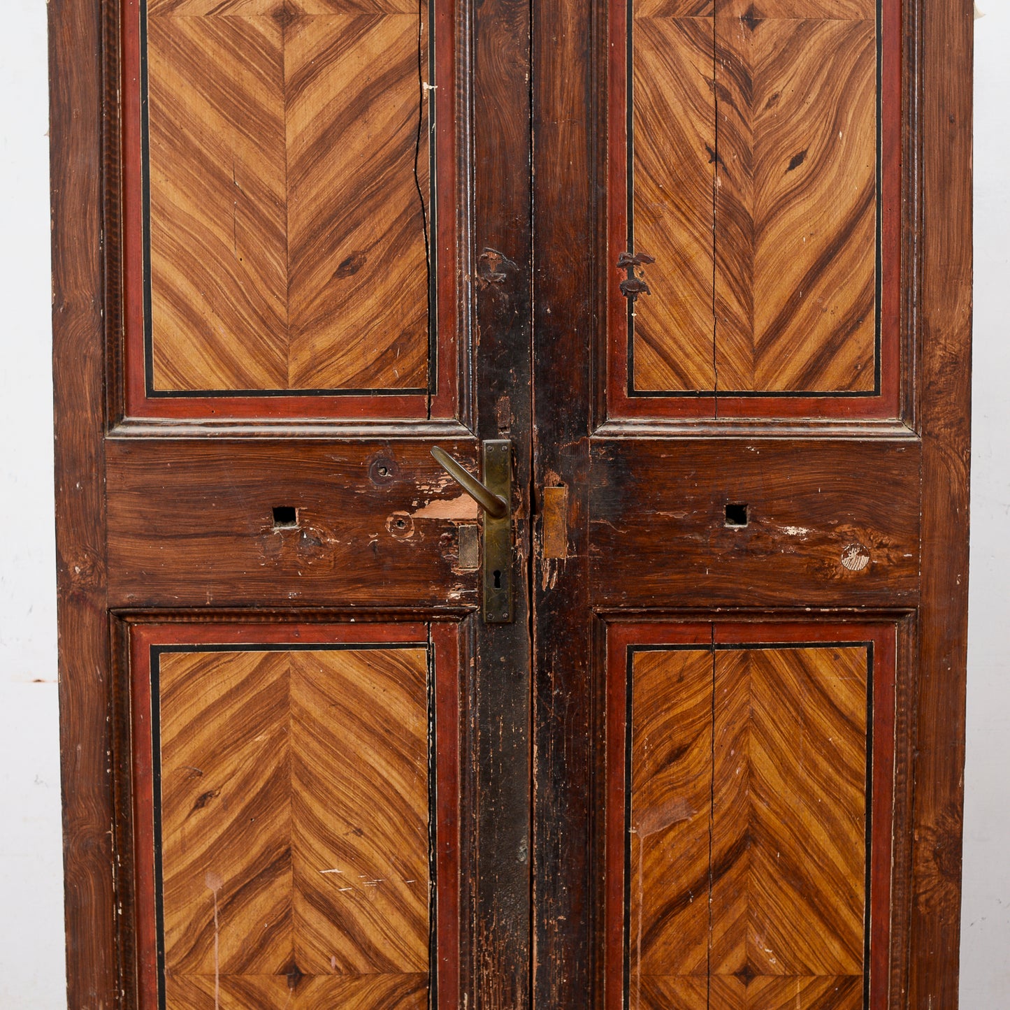 porta due ante finto legno laccata fronte e retro da interno