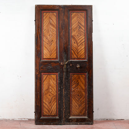 porta due ante finto legno laccata fronte e retro da interno