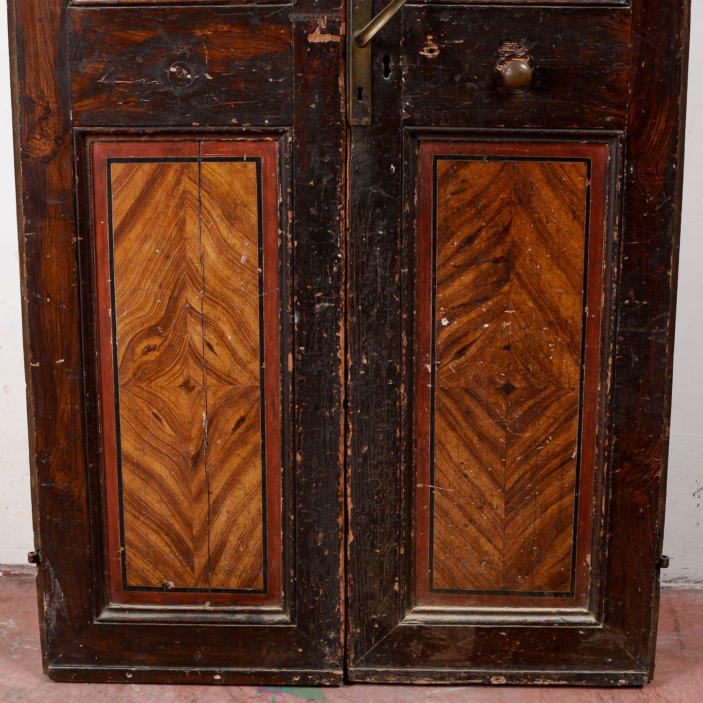 porta due ante finto legno laccata fronte e retro da interno