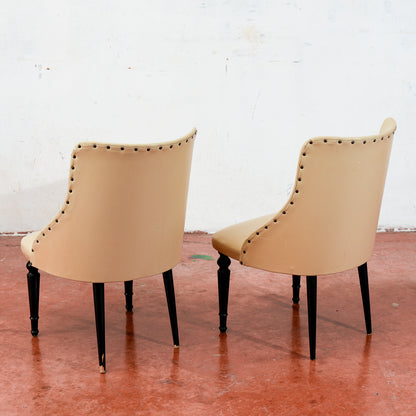 coppia di poltroncine rivestite in similpelle vintage design in stile Amedeo Cassina