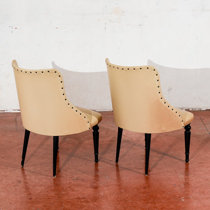 coppia di poltroncine rivestite in similpelle vintage design in stile Amedeo Cassina
