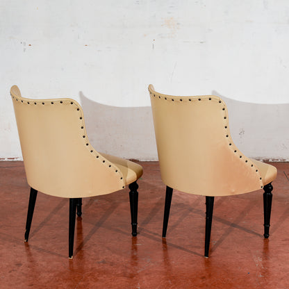 coppia di poltroncine rivestite in similpelle vintage design in stile Amedeo Cassina