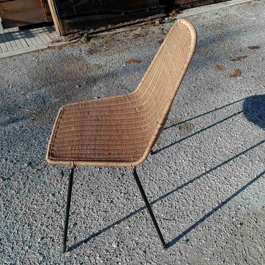 Sedia anni 1960 in midollino stile Campo e Graffi