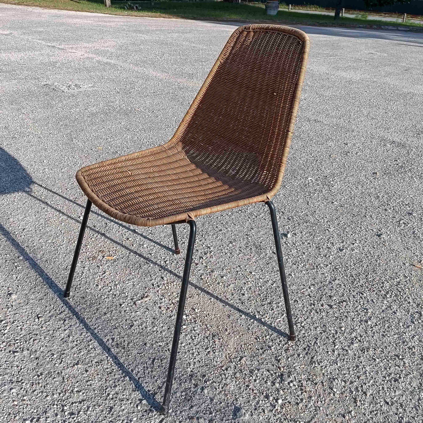 Sedia anni 1960 in midollino stile Campo e Graffi