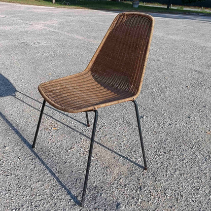 Sedia anni 1960 in midollino stile Campo e Graffi