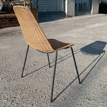 Sedia anni 1960 in midollino stile Campo e Graffi
