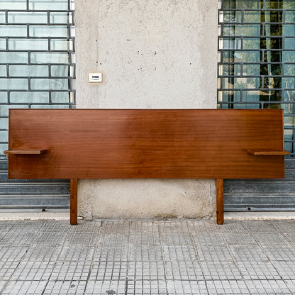 testata letto anni 70 minimale essenziale matrimoniale con mensole a comodino